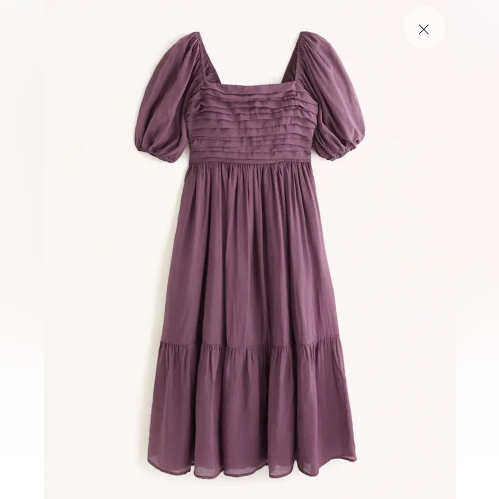Abercrombie Emerson Floaty Puff Sleeve Midi Dress size Medium Petite